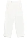 Peserico Wide-leg White Trousers With Hidden Closure In White