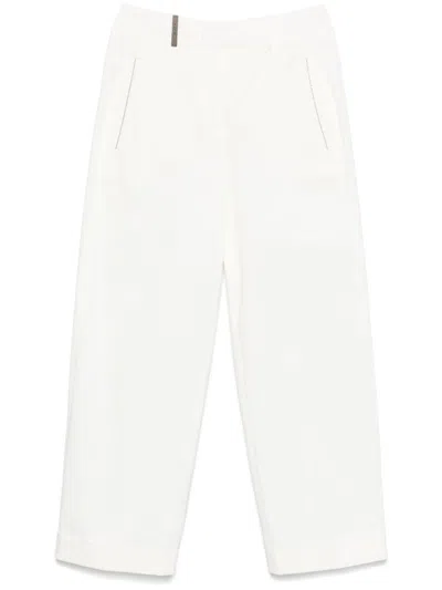 Peserico White Cropped Trousers