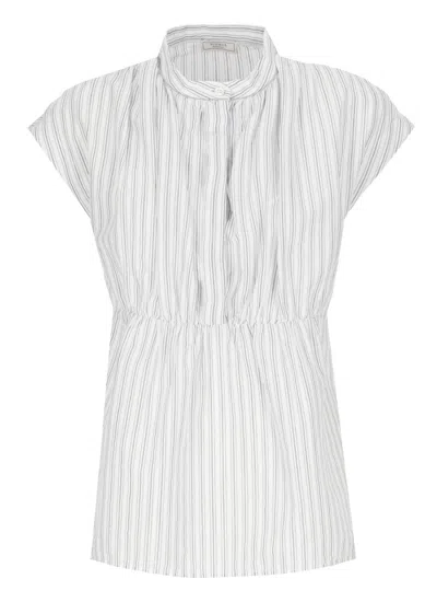 PESERICO WHITE COTTON BLOUSE