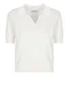 Shop Peserico White Cotton Polo