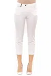 Peserico Side-slit Cropped Stretch Pants In White