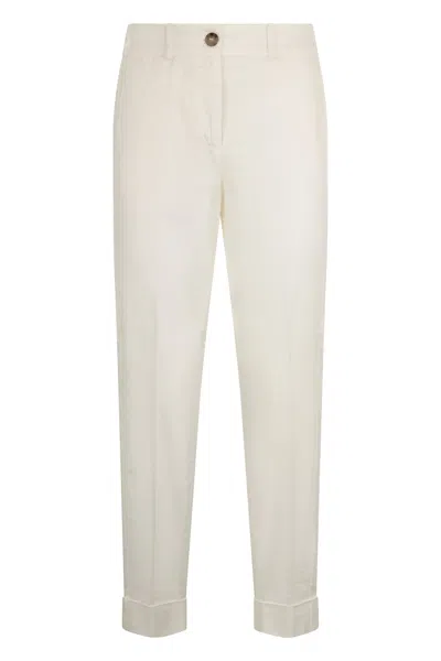 Peserico White Cream Pants With Minimalist And Elegant Design.