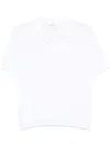 Peserico Polo In Tricot In Filato Di Puro Cotone Crepe Bianco