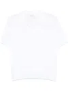 Peserico Polo In Tricot In Filato Di Puro Cotone Crepe Bianco In Bianco