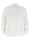 Peserico Collared Neck Shirt With Cuff Detail In White