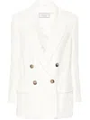 Peserico Double-breasted Blazer In White