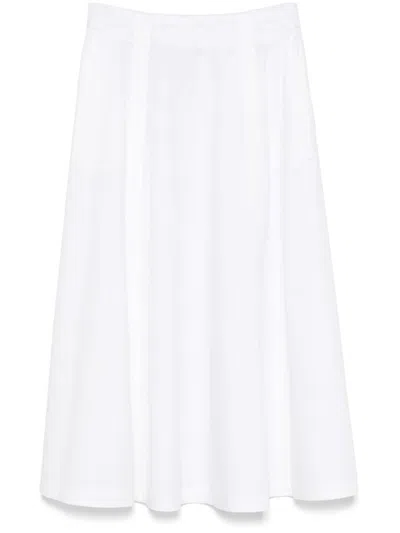 Peserico White Flared Midi Skirt