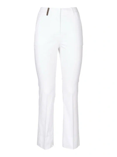 PESERICO WHITE LEG TROUSERS WITH FLARED BOTTOM