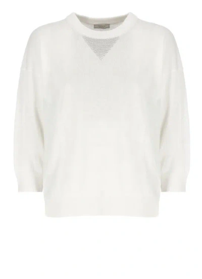 Peserico White Linen And Cotton Sweater