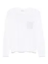 Peserico White Linen Cotton Blended Knit Sweater In White