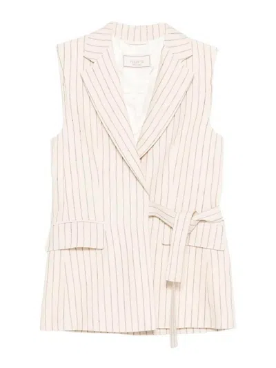Peserico White Linen Gilet Jacket