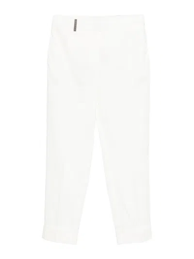 Peserico White Pants With Pinces