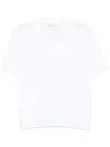 Peserico Polo In Tricot In Filato Di Puro Cotone Crepe Bianco