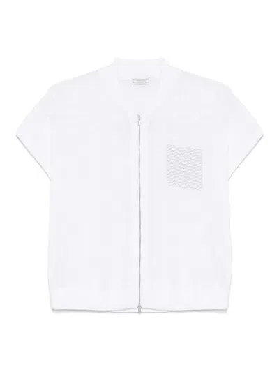 Peserico White Semi-sheer Gilet