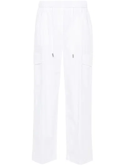 Peserico White Stretch-cotton Trousers