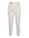 Peserico White Tailored Trousers With Rolled Cuffs In White