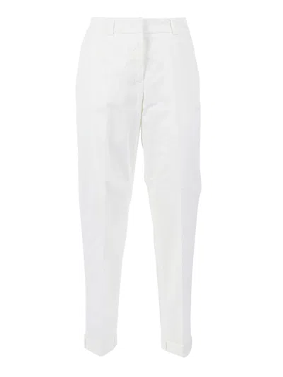 Peserico White Woman Trousers Mid Rise Straight-leg Pants
