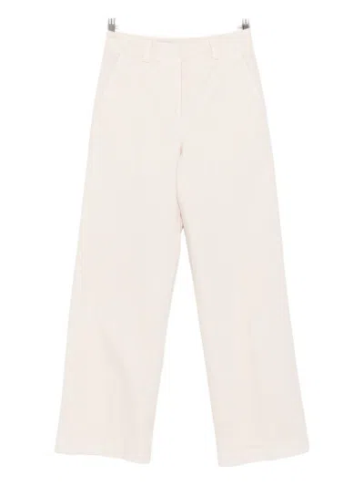 PESERICO WIDE-LEG BEIGE TROUSERS WITH HIGH WAIST