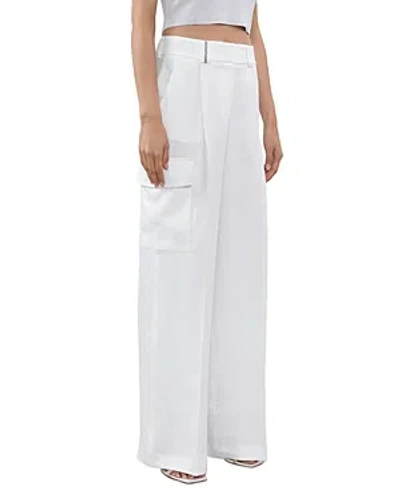 Peserico Wide Leg Cargo Pants In Pure White