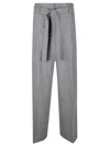 Peserico Wide-leg Cashmere/wool Flannel Palazzo Pants In Gray
