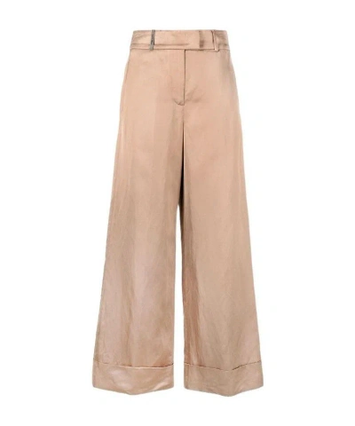 Peserico Wide-leg Cropped Trousers In Nude