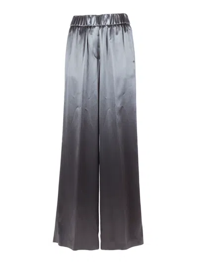 Peserico Wide Leg Elastic Waist Straight-leg Pants In Gray