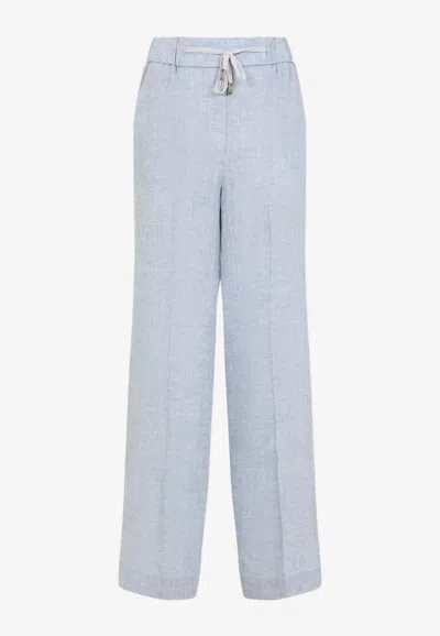 PESERICO WIDE-LEG LINEN PANTS