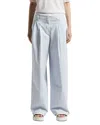 Peserico Pinstriped Linen Straight Trousers In Atmosphere