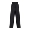 Peserico High-waisted Wide-leg Trousers With Self-tie Belt In Black
