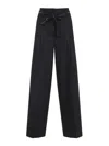 Peserico High-waisted Wide-leg Trousers With Self-tie Belt In Gray