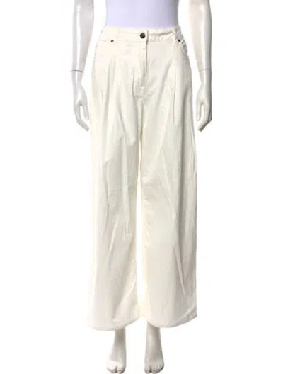 Pre-owned Peserico Wide Leg Pants In White