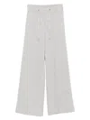 Peserico Wide-leg Pants With Elastic Waistband In Gray