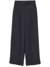 Peserico Viscose Cady Stretch Wide Leg Trousers In Black
