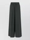 Peserico Wide Leg Trousers Elastic Waistband In Black