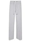 Peserico Wide Linen Joggers In Grey