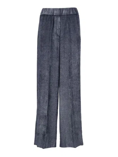 PESERICO WIDE-LEG TROUSERS WITH RIBBED TEXTURE