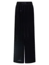Peserico Soft Touch Velvet Trousers Featuring Pockets In Blue
