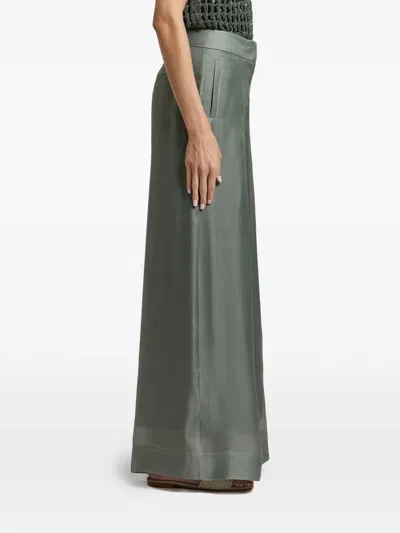 Peserico Wide-leg Palazzo Pants In Green