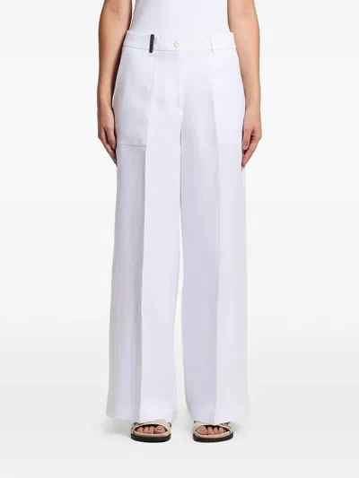 Peserico Wide-leg Patch-pocket Trousers In White