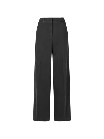 Peserico Wide-leg Trousers In Black