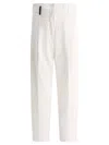 PESERICO WITH FRINGED DETAILS TROUSERS WHITE