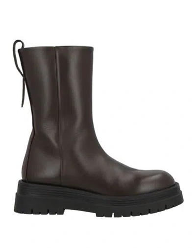 Peserico Woman Ankle Boots Dark Brown Size 8 Soft Leather