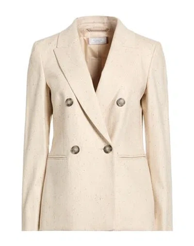 Peserico Woman Blazer Beige Size 4 Viscose, Polyester, Virgin Wool, Silk, Elastane In Neutral
