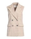 Peserico Woman Blazer Beige Size 6 Cotton, Linen, Elastane In Beige