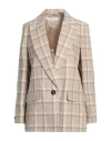 Peserico Woman Blazer Beige Size 6 Linen In Beige