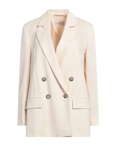 Peserico Woman Blazer Beige Size 6 Linen, Cotton In Pink