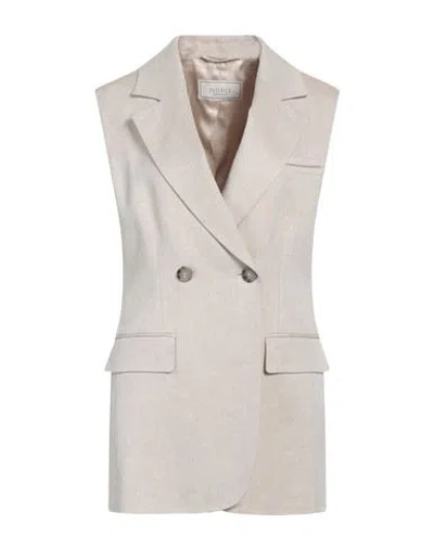 Peserico Woman Blazer Beige Size 6 Linen, Viscose, Elastane In Neutral