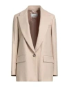 Peserico Woman Blazer Beige Size 6 Virgin Wool, Cashmere, Elastane In Neutral