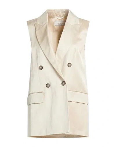 Peserico Woman Blazer Beige Size 6 Viscose, Linen, Cotton In Neutral