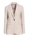 Peserico Woman Blazer Beige Size 8 Polyester, Viscose, Cotton, Elastane In Pink